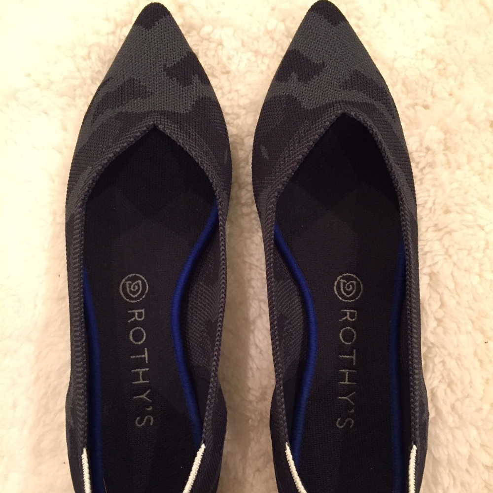 ROTHYS grey camo point flats 9.5